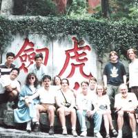 Group at temple